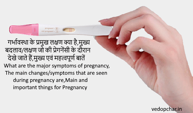 What are the major symptoms of pregnancy, The main changes/symptoms that are seen during pregnancy are,Main and important things for Pregnancy