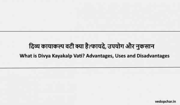 Divya Kayakalp Vati in hindi :दिव्य कायाकल्प वटी क्या है?फायदे, उपयोग और नुकसान